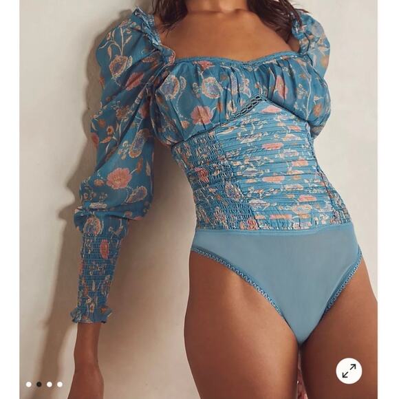 Free People Brunch Date Bodysuit sz L - Picture 3 of 9